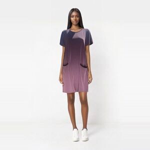 “Chic Tahari Purple Short Sleeve Dress With Pockets - Size [XL]”